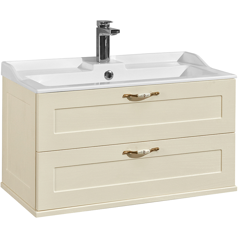 Комплект мебели подвесной Aquaton Леон 80 бежевый - 2