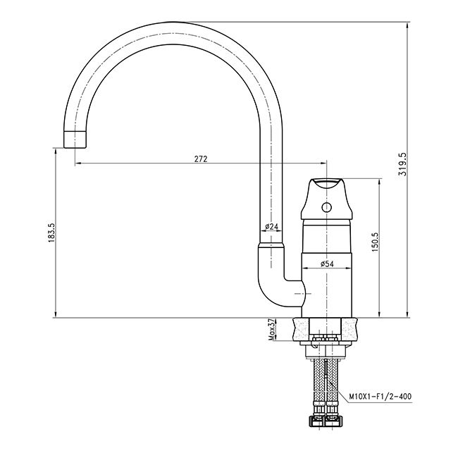 Смеситель для кухонной мойки  KAISER Nova  23044 - 1