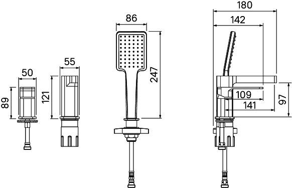 Смеситель Iddis Slide SLISB30i07 на борт ванны - 2