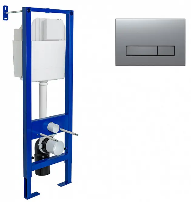 Инсталляция для унитазов Berges Atom с кнопкой смыва хром 040344 - 0