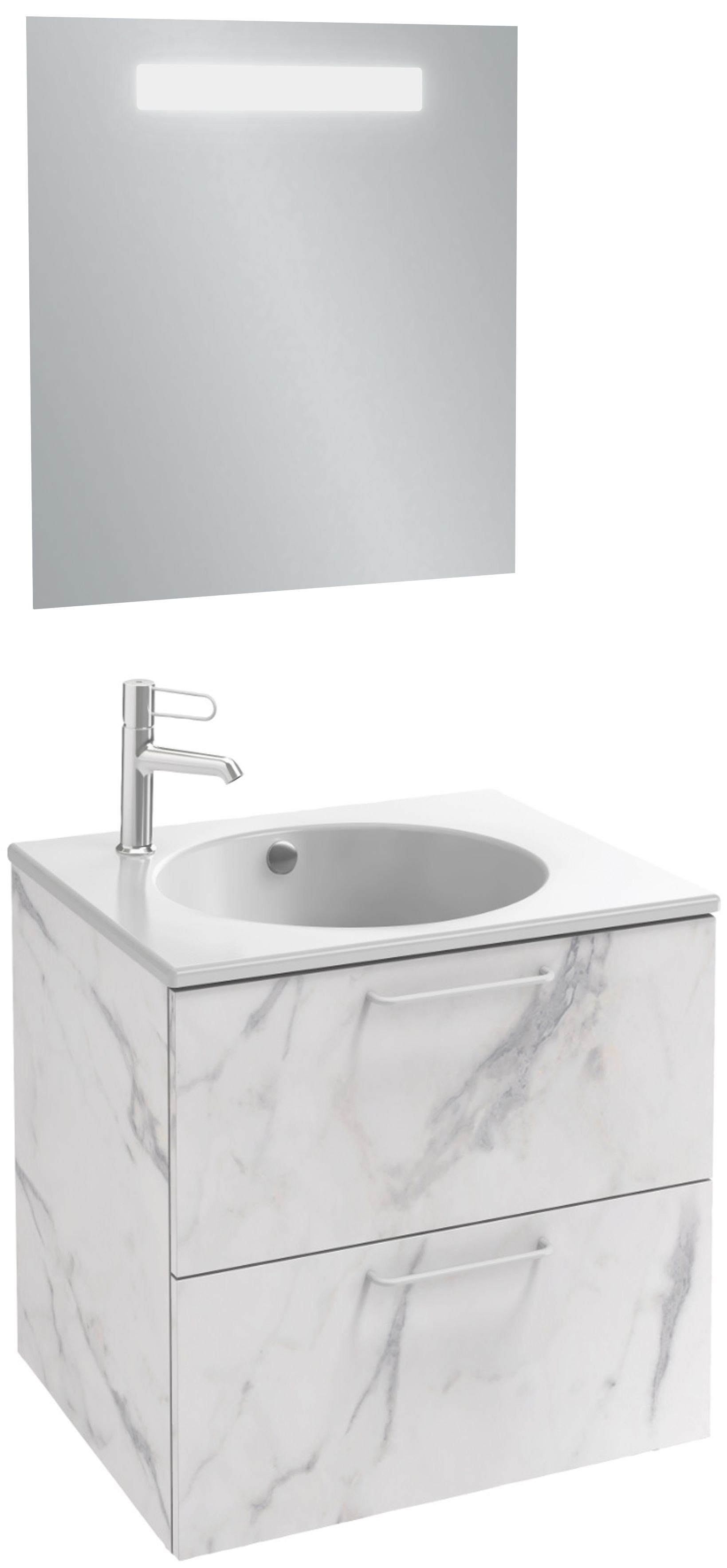 Тумба под раковину Jacob Delafon Odeon Rive Gauche 60 белый - хром EB2520-R5-NR4 - 1