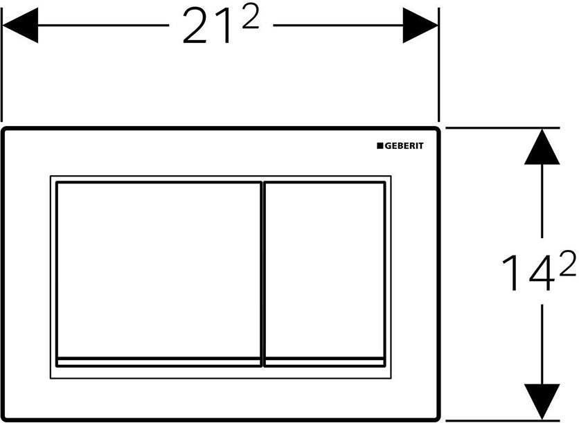 115.080.JQ.1 клавиша Omega30 двойной смыв. к 111.003/030/060  лакированный матовый хром, с легкоочищаемой поверхностью, глянцевый хром - 1