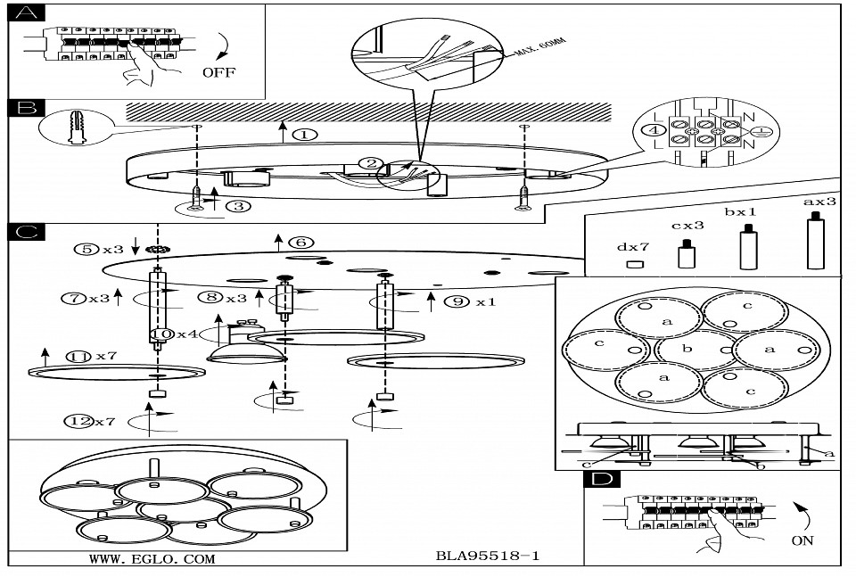 Накладной светильник Eglo ПРОМО Juranda 95518 - 1