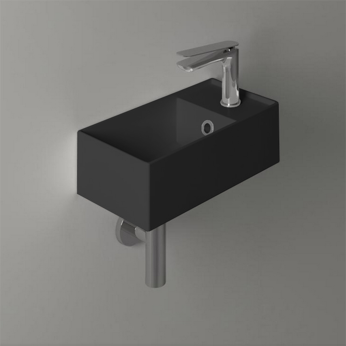 SIMAS AGILE Раковина подвесная 40х20 см, правая , с 1 отв под смеситель,цвет NERO MATT AG20 nero matt*1 - 0