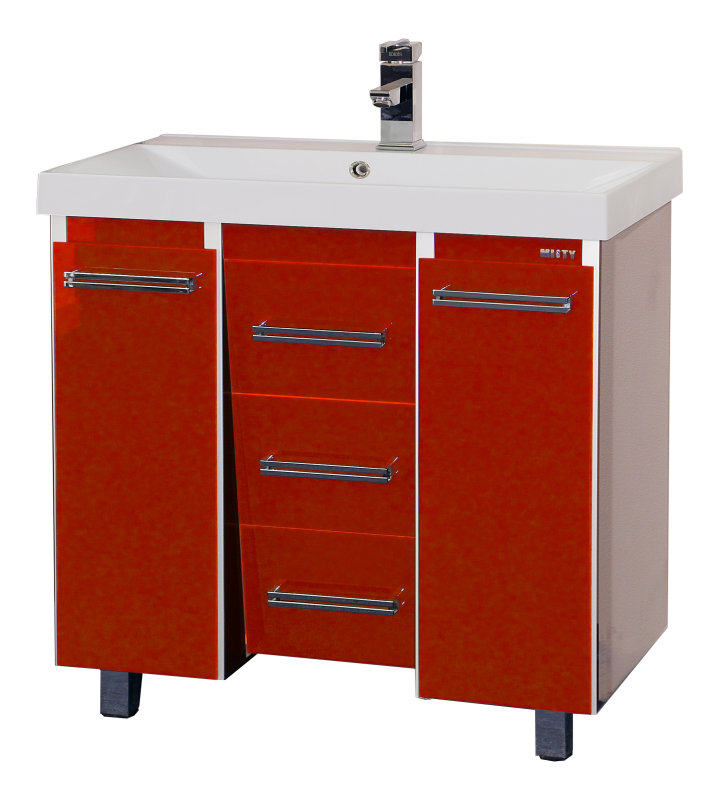 Джулия QVATRO -105 Тумба с 3 ящ. конус красная Л-Джк01105-0410Ко3 - 0