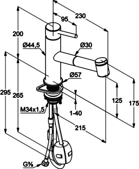 Смеситель Kludi Steel для кухонной мойки 44851F860 - 1