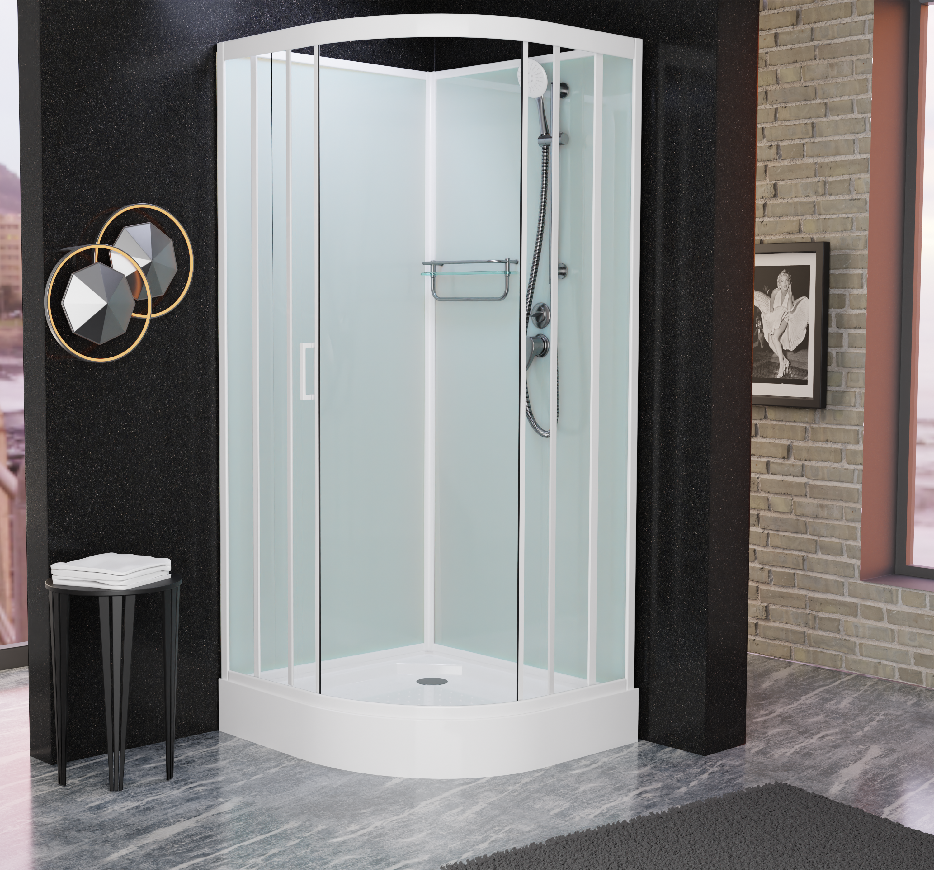 Душевая кабина Frank F400 White б/к  Без крыши 4000404 - 0