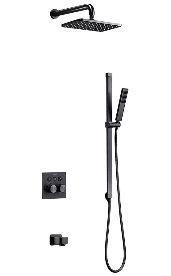 Душевой комплект встраиваемый Black&White Universell черный 7567GCs - 0