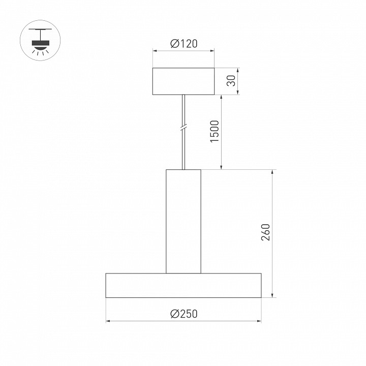 Подвесной светодиодный светильник Arlight SP-Eric-R250-8W Warm3000 035924 - 4