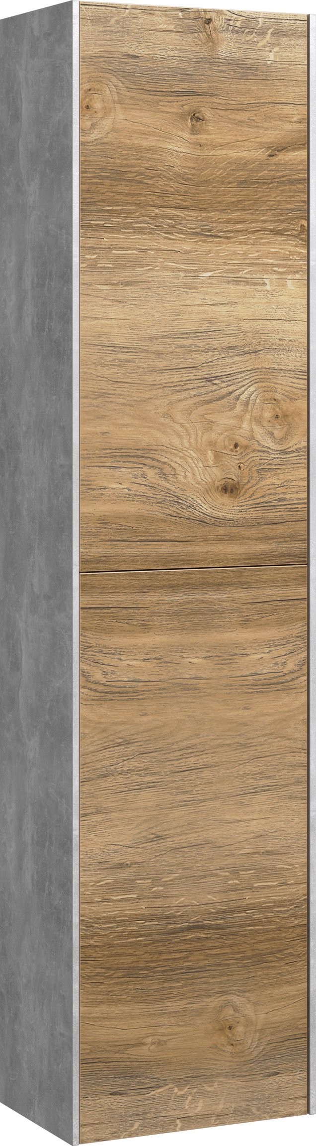 Шкаф-пенал Aqwella 5 stars Mobi 35 бетон светлый, дуб балтийский - 0