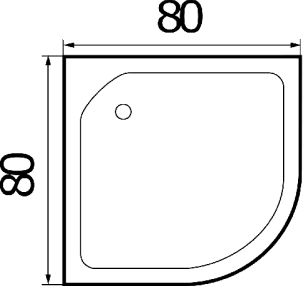 Поддон душевой полукруглый River Wemor 80/15 C  10000002920 - 3