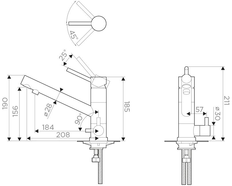 Смеситель для кухни Omoikiri Tonami GB графит 4994360 - 1