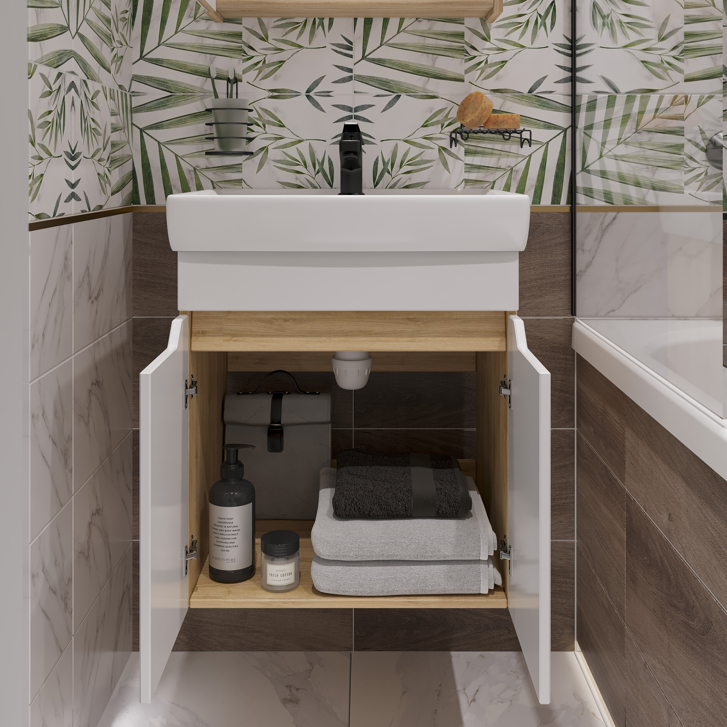 Тумба с раковиной DIWO Архангельск 50 дуб сонома, подвесная 569688 - 4