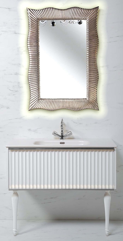 Тумба под раковину Armadi Art Vallessi Avangarde 100 белый - хром 843-100-WCR - 1