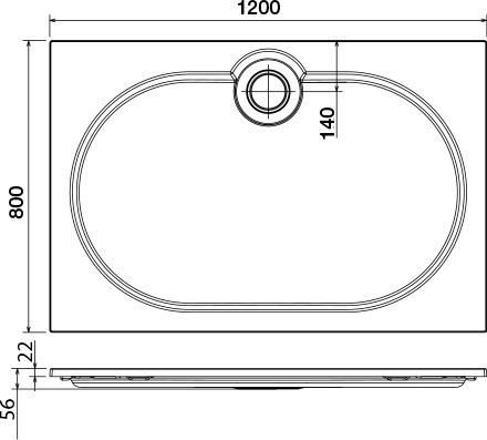 Поддон для душа Cezares Tray AH 120/80 прямоугольный TRAY-S-AH-120/80-56-W - 1