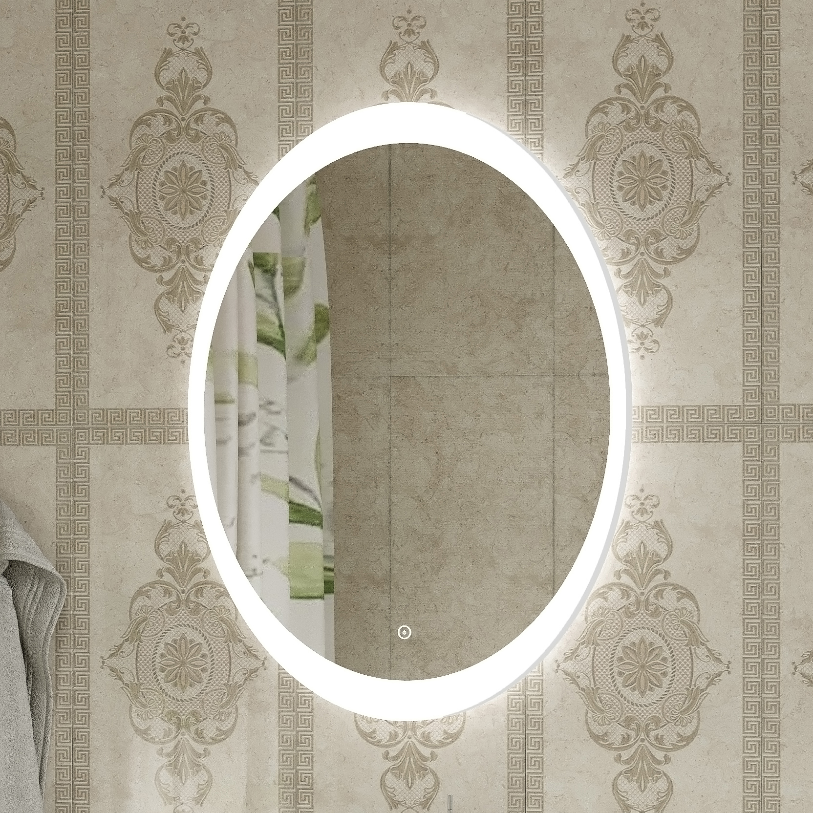 Зеркало DIWO Ярославль 57 с подсветкой, овальное, сенсорный выключатель, в современном стиле ЗЛП1740 - 5