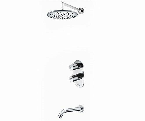 A15030 Thermo Встраиваемый комплект для ванны с изливом и верхней душевой насадкой - 0