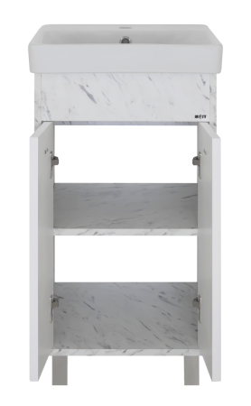 Тумба с раковиной Misty Мия 45 белая глянцевая УТ000010035 - 1