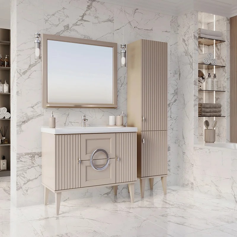 Зеркало ASB-Woodline Федерика 100 тирамису софт 80420 - 0