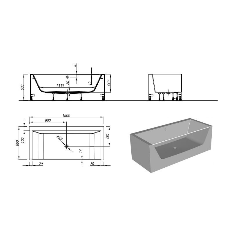 Ванна акриловая Kolpa San Copelia 180X80 белый 590150 - 2