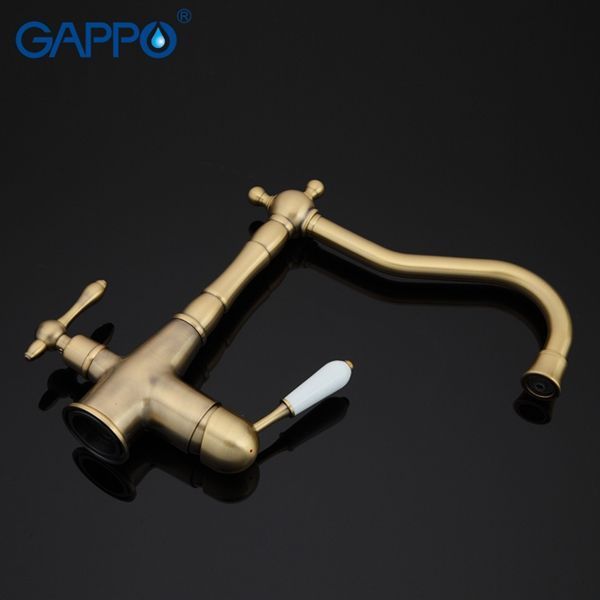 Смеситель для кухни с подключением фильтра питьевой воды бронза G4391-4 - 4