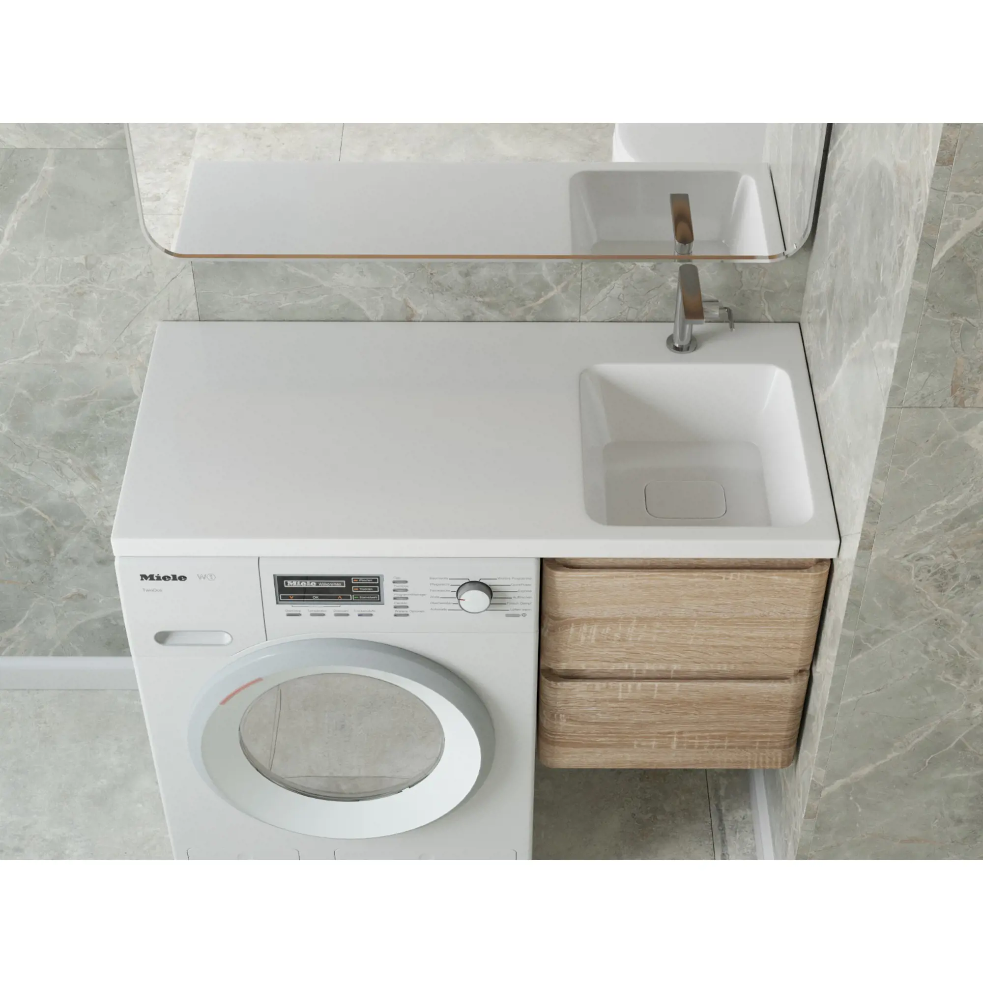 Раковина Stella Polar Kamilla 100 R на стиральную машину белый 4627173210560 - 2