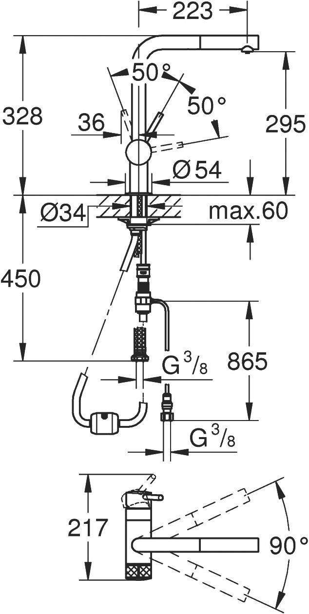 Смеситель Grohe Blue Pure Minta 31721000 для кухонной мойки - 3