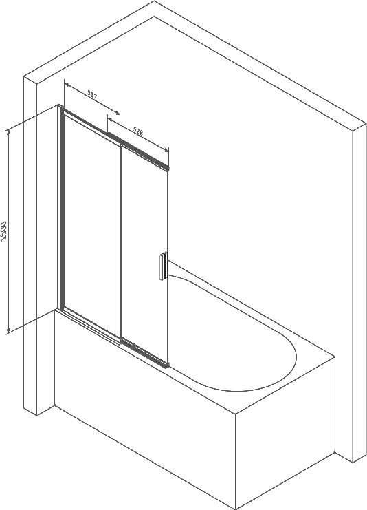 Шторка на ванну AM.PM Like W80S-100PS-150MT - 3