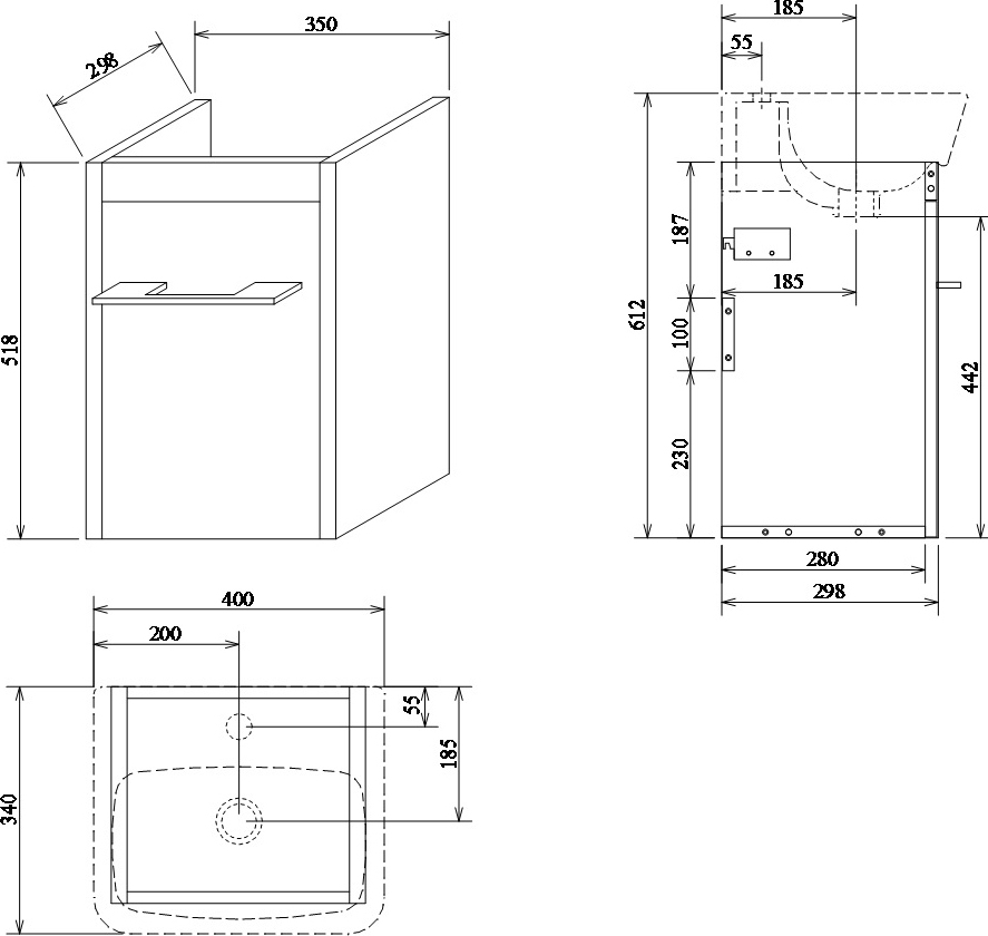 Тумба с раковиной Sanflor Ларго 40 вяз швейцарский - 8