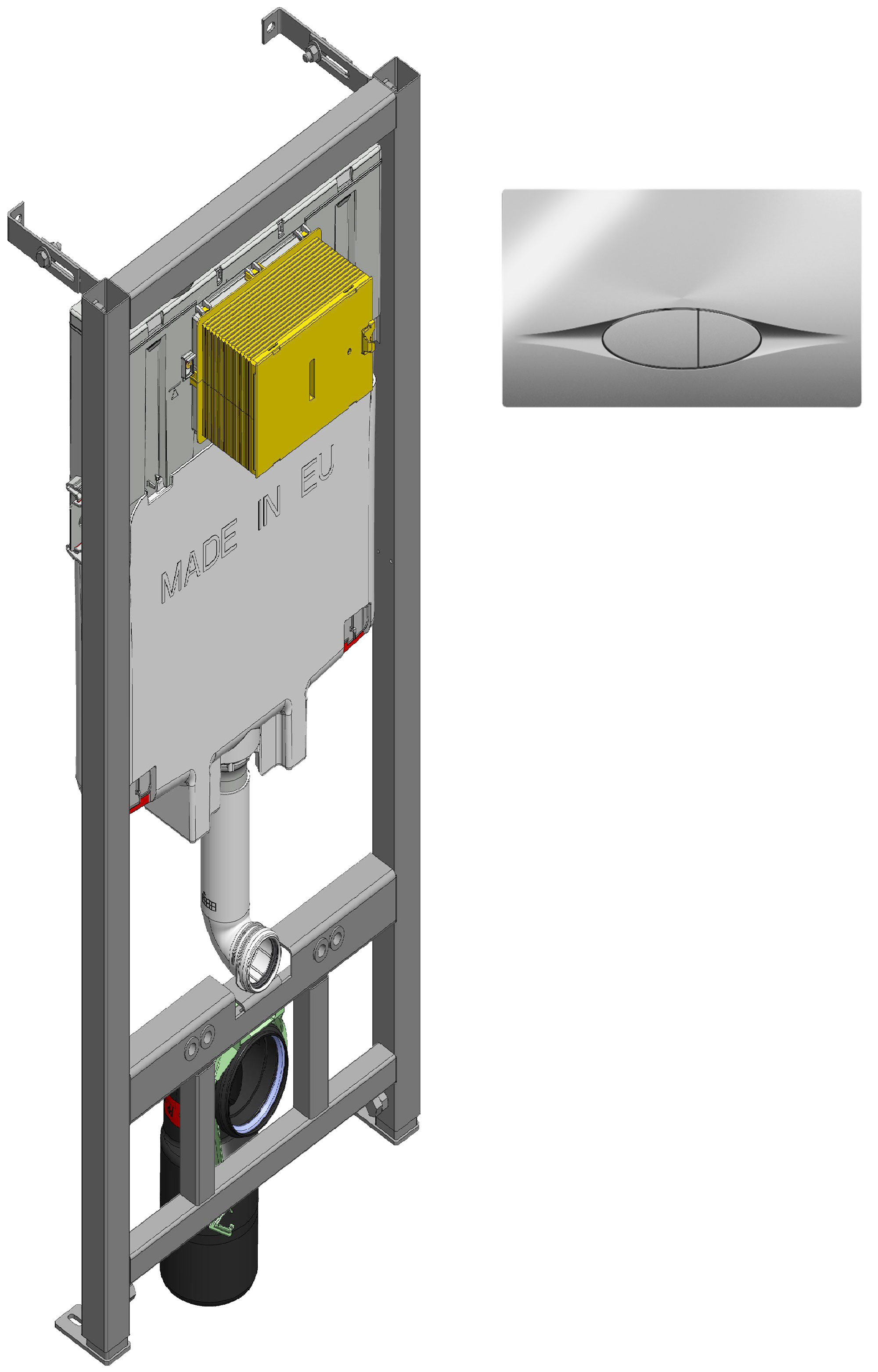 Система инсталляции для унитазов Jacob Delafon E21822-CP с кнопкой хром - 0