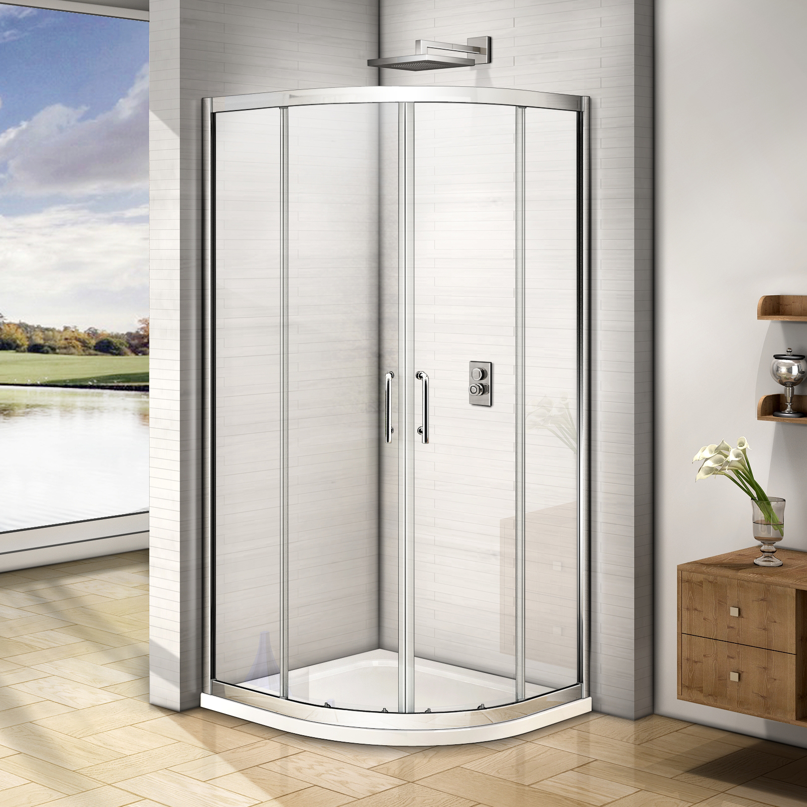 Душевой уголок Weltwasser WW300 300RS22-100х100 хром  10000003099 - 0