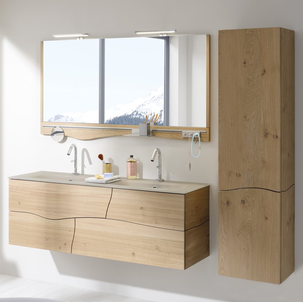 EB1833RU-P6 тумба под раковину SHERWOOD 2 ящика, с системой push-to-open /100/(натуральный дуб) - 3