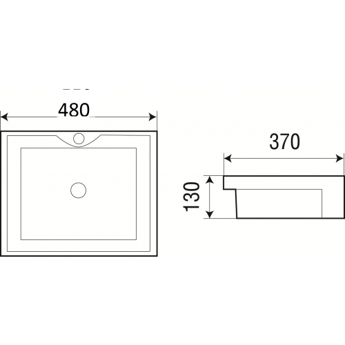 Раковина встраиваемая Weltwasser WW DEILBACH 4014 48 белый  10000003887 - 1