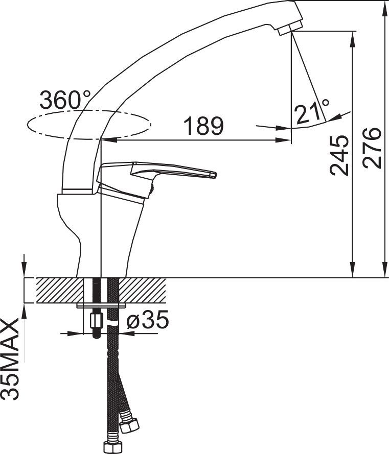 Смеситель для кухонной мойки Iddis Sicily хром  CD56101C - 6