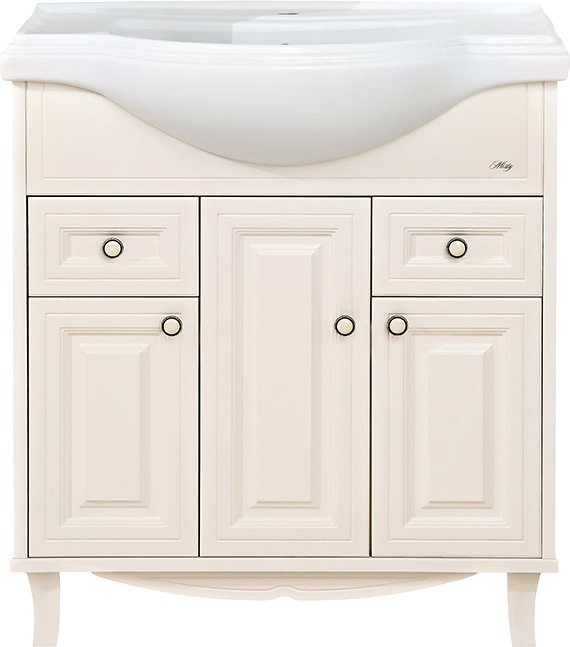 Тумба с раковиной Misty Шармель 80 светло-бежевая эмаль - 1