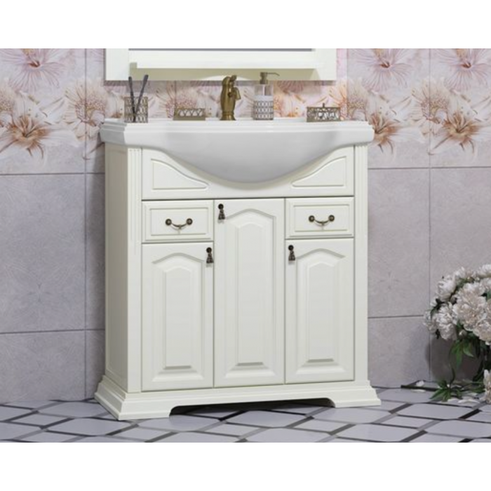 Тумба с раковиной Opadiris Риспекто 80 бежевый матовый - 0