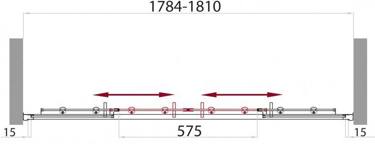 Душевая дверь в нишу BelBagno Uno BF 2 180 C Cr UNO-BF-2-180-C-Cr - 2