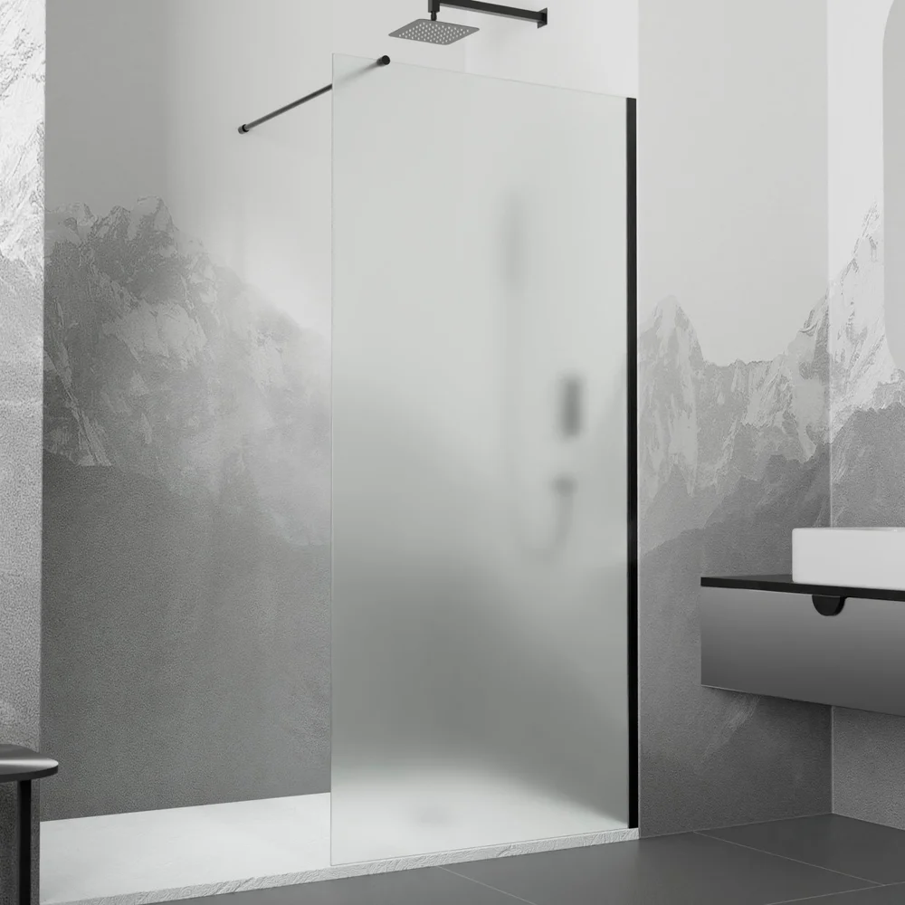 Душевая перегородка RGW Walk In WA-010B 100х195 профиль черный стекло матовое 351001010-24 - 0