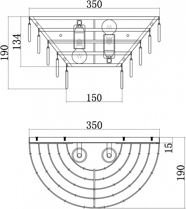 Настенный светильник Maytoni Mazzo MOD130WL-02G - 1