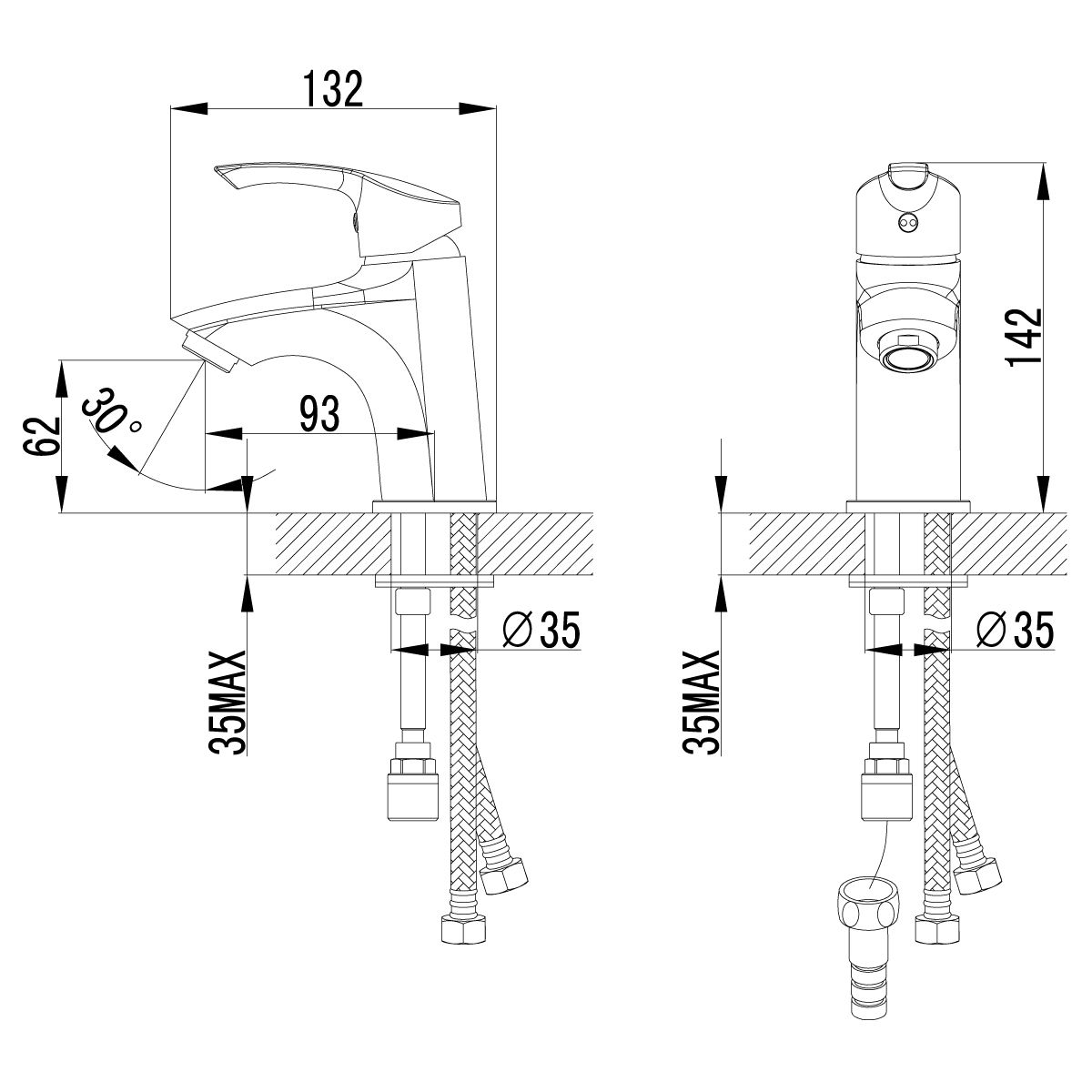 Смеситель Lemark plus Strike LM1116C для раковины с гигиеническим душем - 1