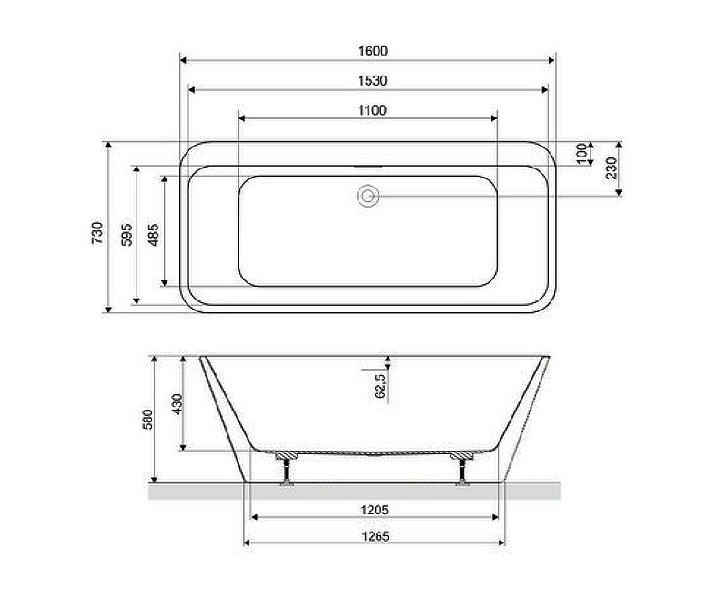 Акриловая ванна Excellent Lila 160х73 белая WAEX.LIL2.160.WHW - 2