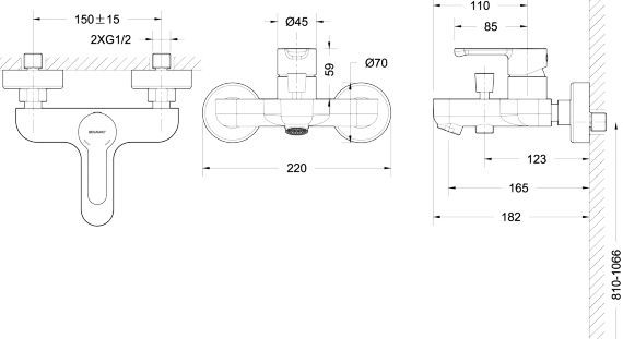 Смеситель Bravat Stream F63783C-01A для ванны с душем - 2