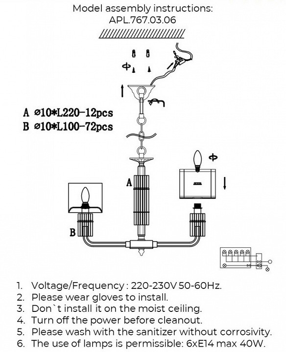 Подвесная люстра Aployt Elza APL.767.03.06 - 10