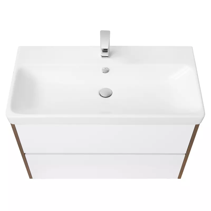 Тумба с раковиной Aquaton Сканди 90 белый - светлое дерево 1A2519K0SDZ90 - 1