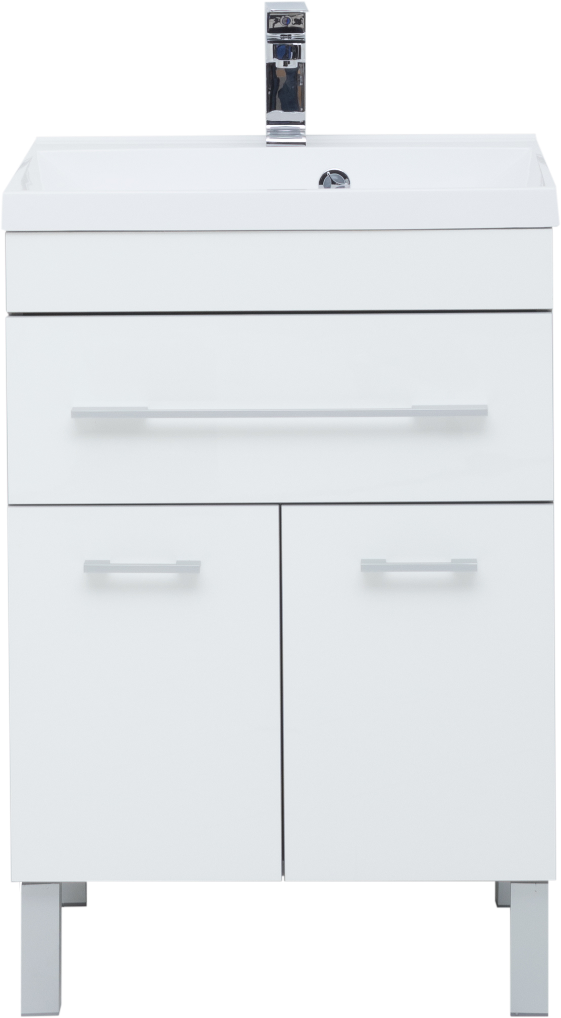 Тумба с раковиной Aquanet Верона 58 белая, 1 ящик, 2 двери - 3