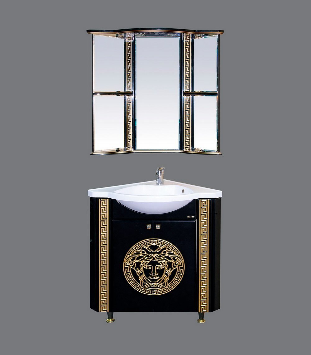 Зеркало-шкаф Misty Olimpia Lux 60 угловой L черная патина Л-Олл02060-023УгЛ - 3