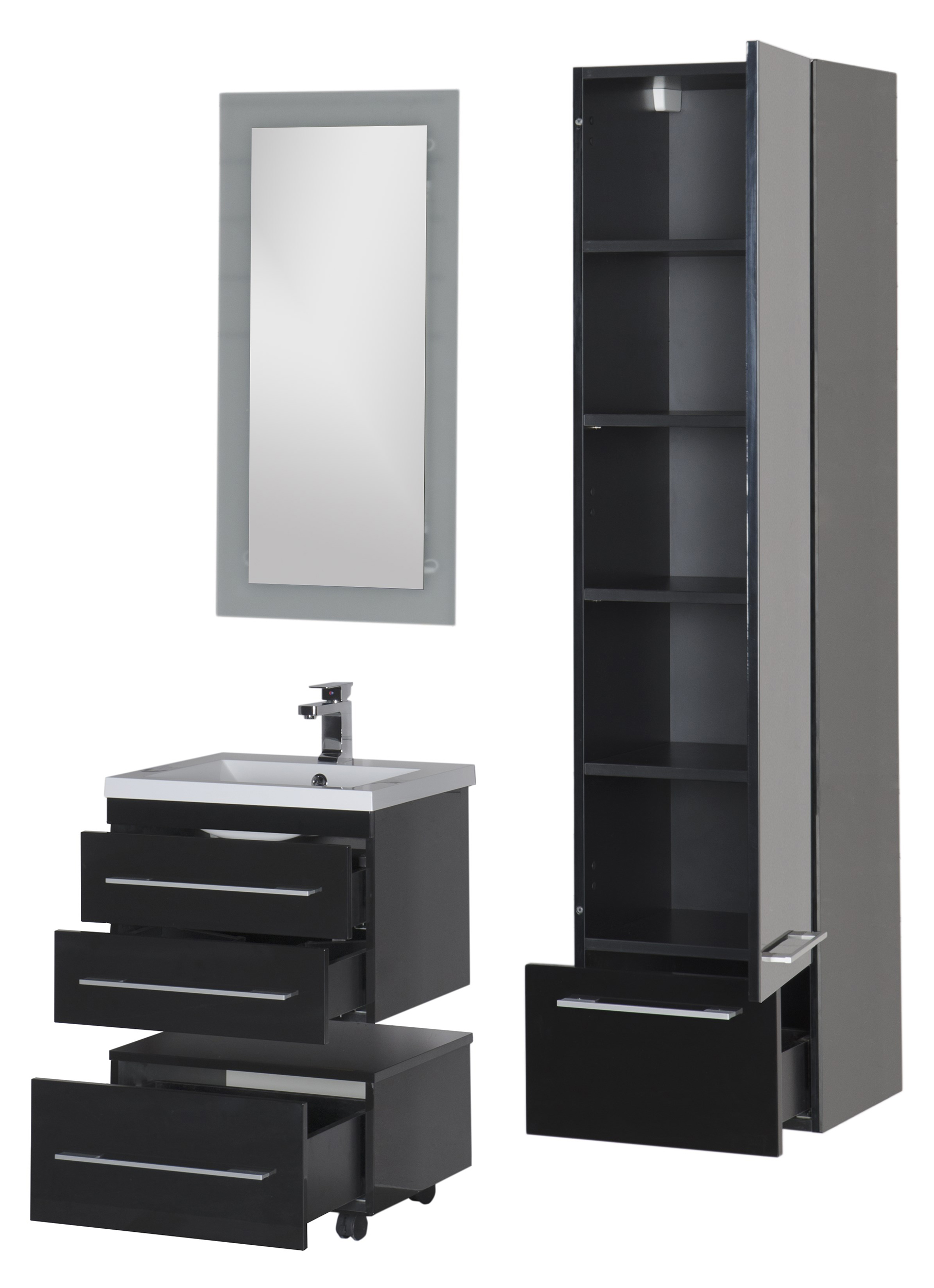 Тумба Aquanet Нота 58 подкатная, черная 00170731 - 30