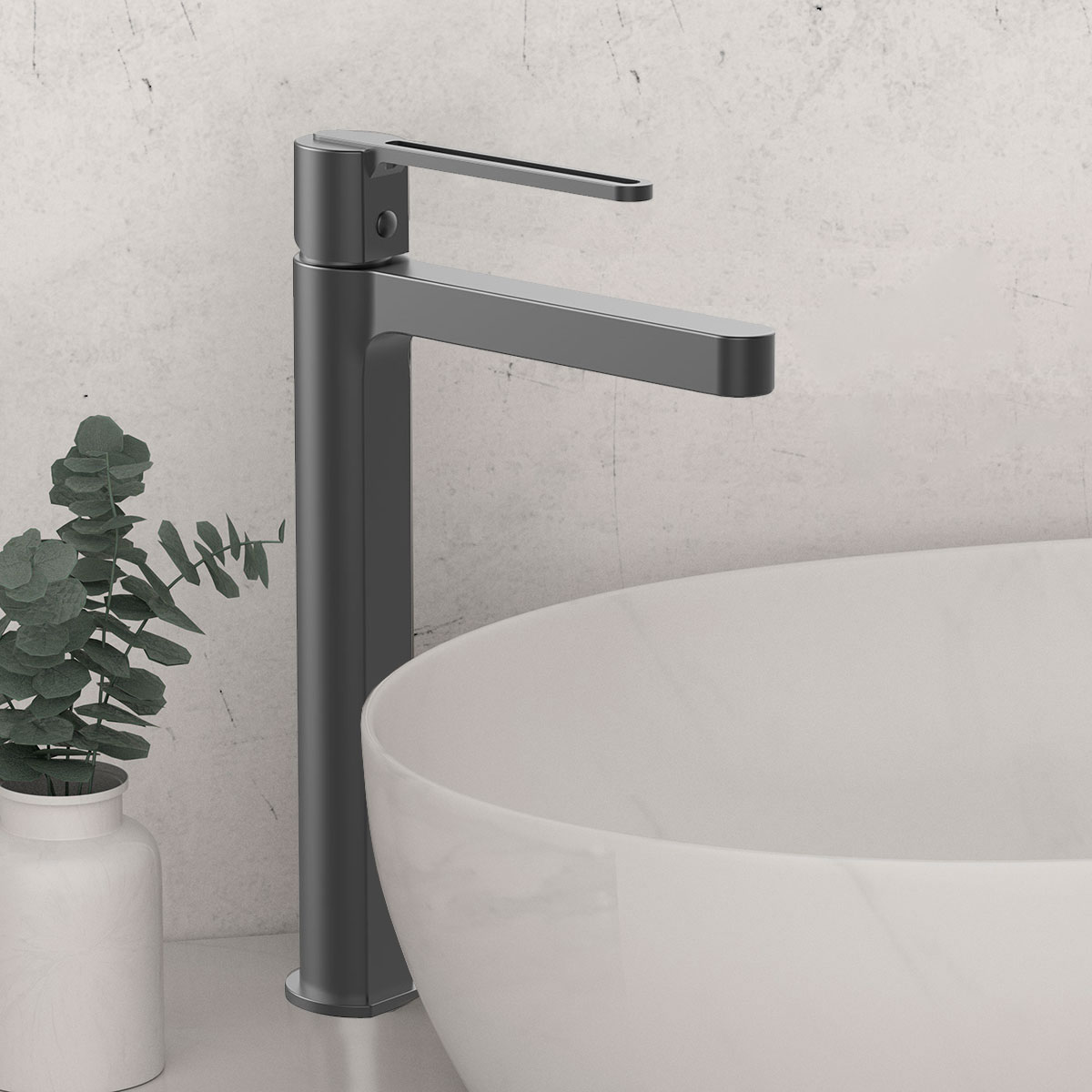 Смеситель для раковины Vincea Rondo вороненая сталь VBF-1R2GM - 0