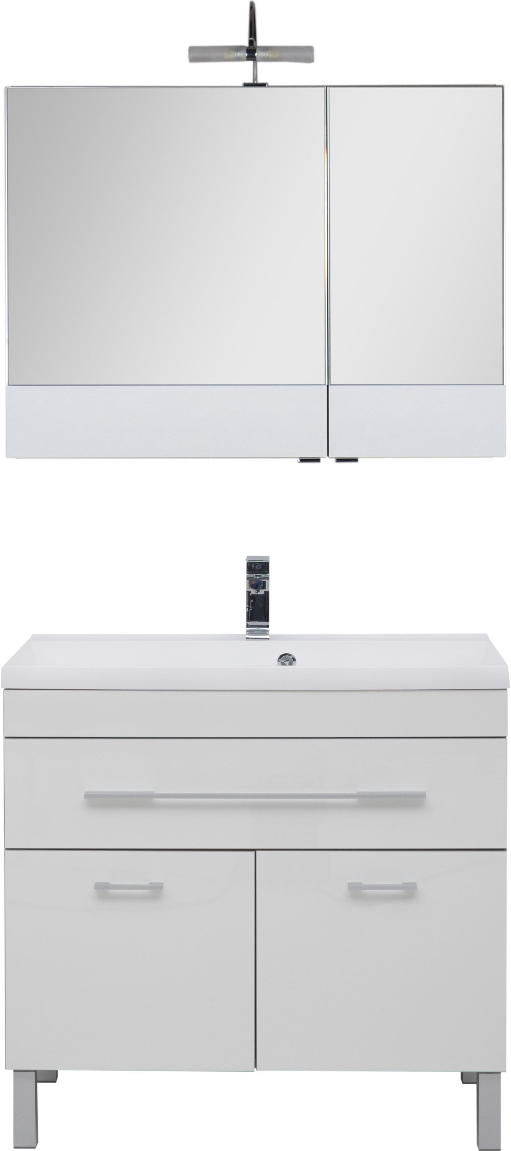 Мебель для ванной Aquanet Верона 90 белая, 1 ящик, 2 двери - 0