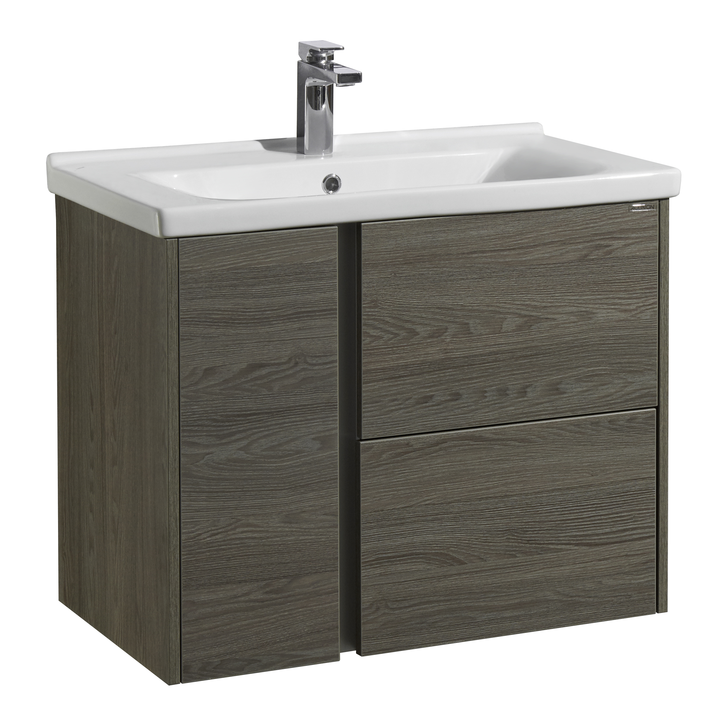 Тумба под раковину Aquaton Стоун 80 темное дерево 1A228201SXC80 - 1